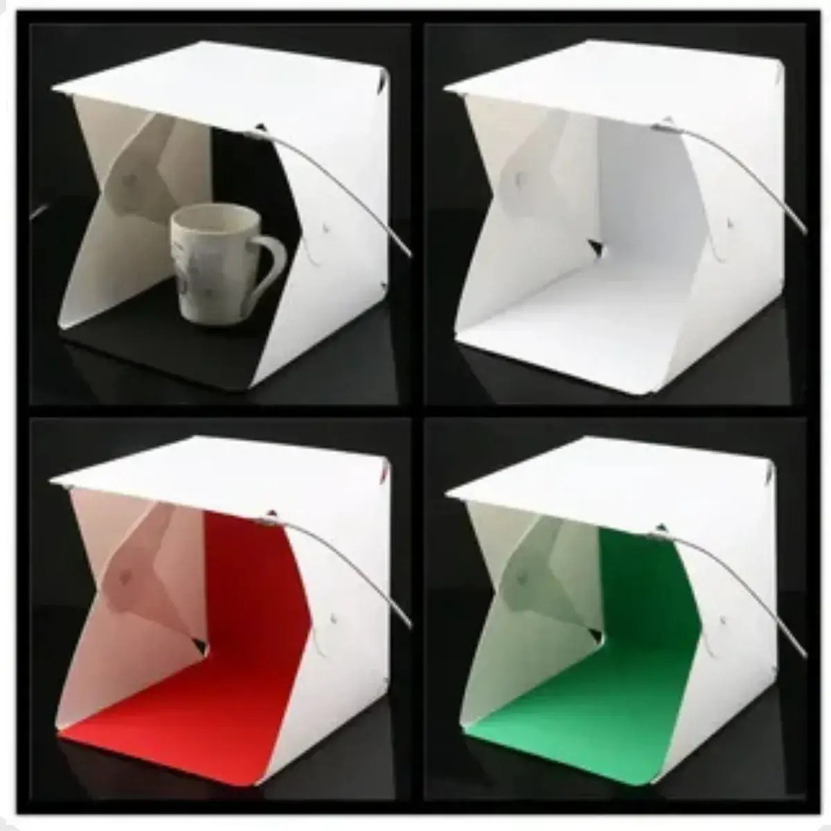 Mini Estúdio Fotográfico Cabine Dobrável 23x24 LED 6 Fundos - Imagem 5
