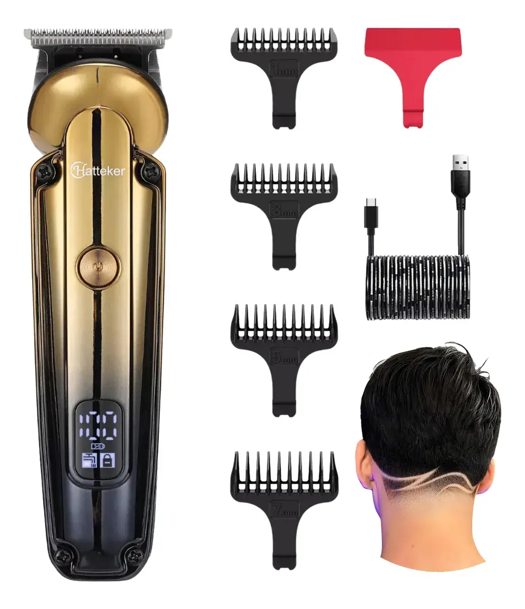 Máquina Cortar Cabelo Hatteker Profissional Aparador Sem Fio - Imagem 3