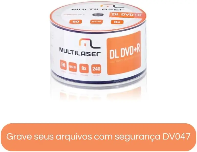 Mídia Dvd-R Shrink Imprimível C 50 Unidades Multilaser DV047 - Imagem 3