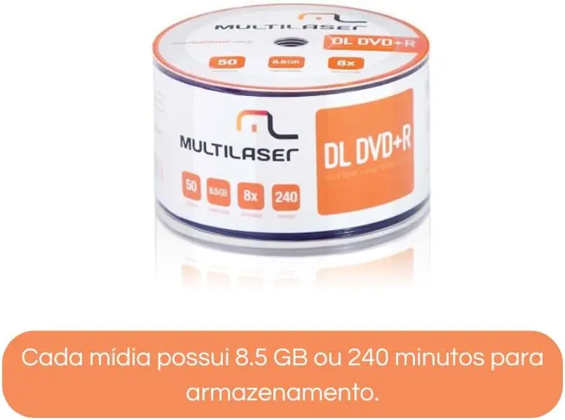Mídia Dvd-R Shrink Imprimível C 50 Unidades Multilaser DV047 - Imagem 2