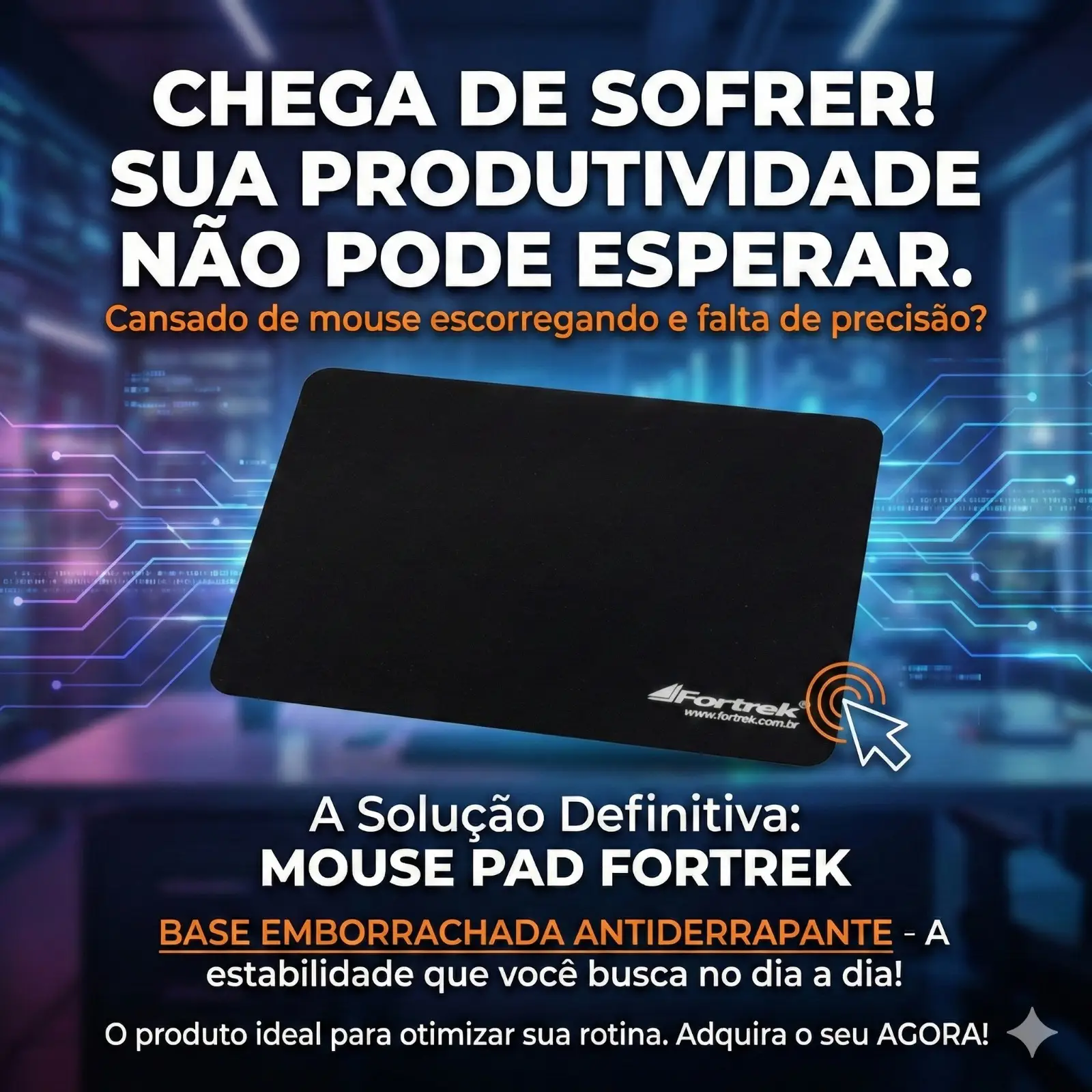 MOUSE PAD FORTREK BAP102 COM BASE EMBORRACHADA - Imagem 4