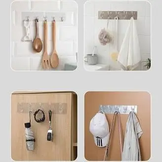 Suporte Transparente OI-0291 - organizador adesivo de alta resistência com 6 ganchos - Imagem 5