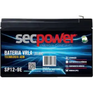 Bateria Chumbo Ácido VRLA AGM Secpower 12V/9A SP12-9E