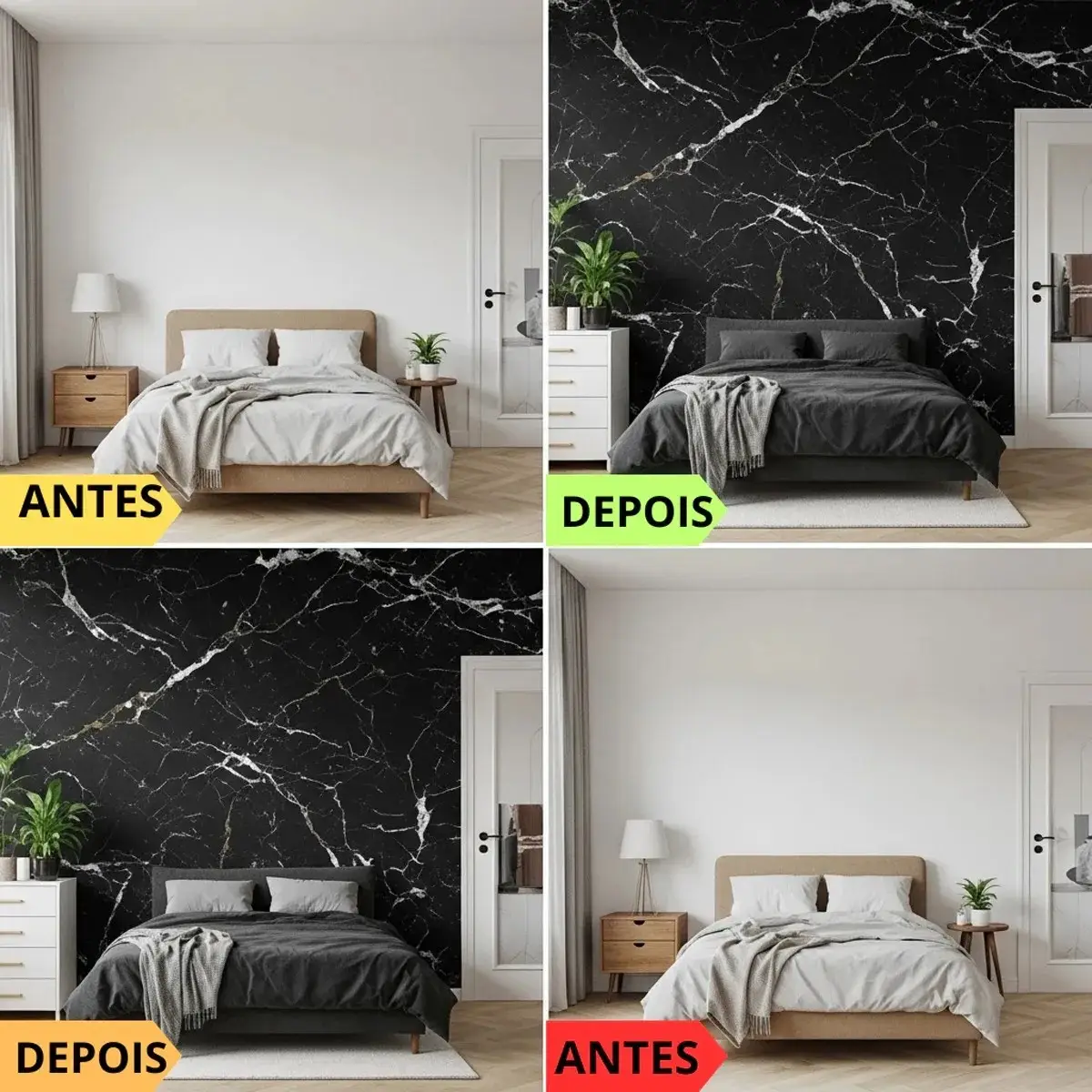 Papel Adesivo Mármore Lavável Móveis Parede - Preto - Imagem 4