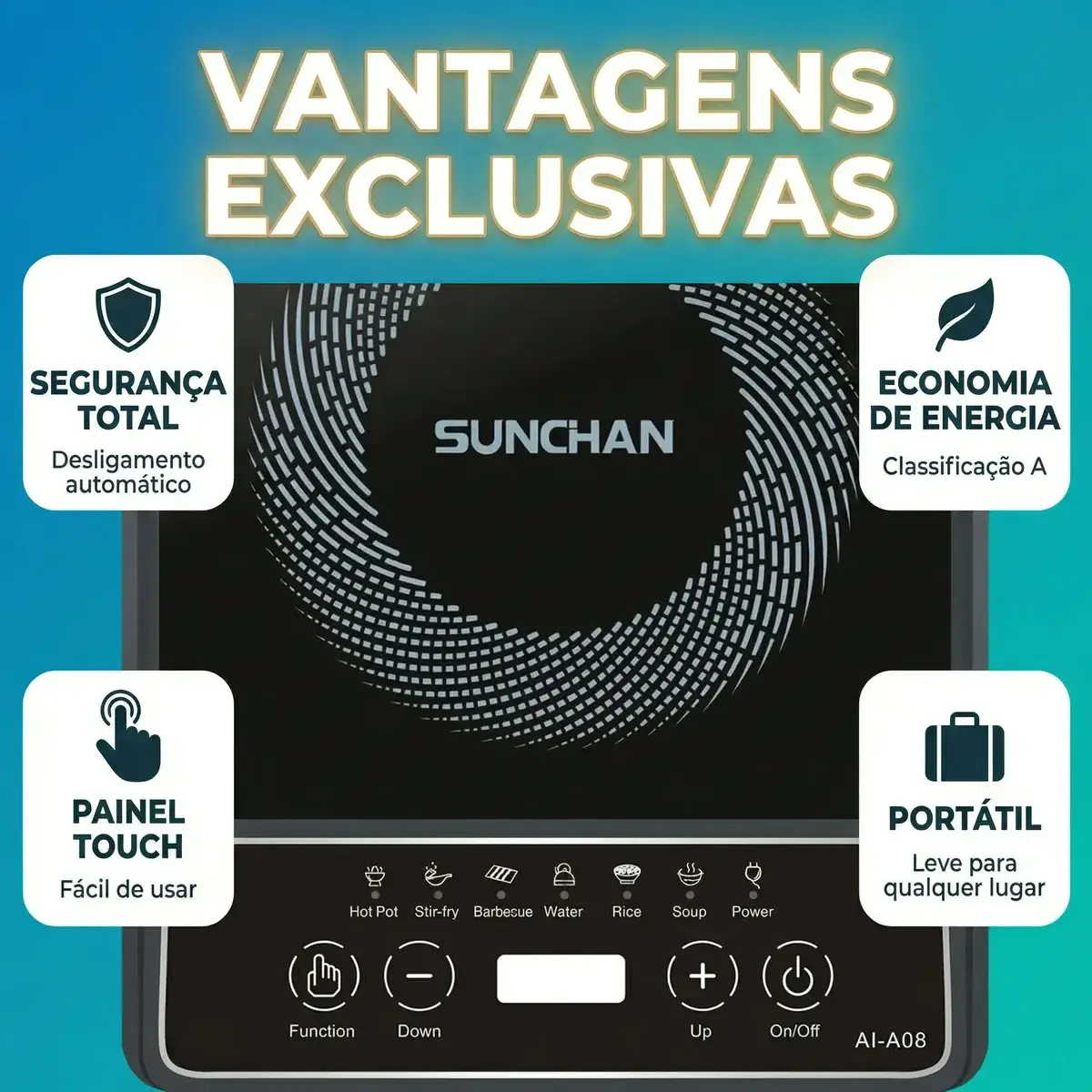 Fogão Cooktop de Indução Uma Boca 110V/220V - Imagem 5